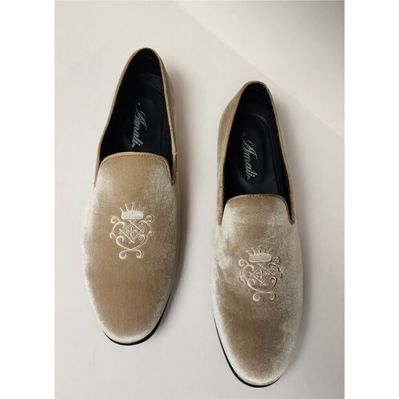 Amali Mens Velvet Tan Loafer Size US10.5 - Picture 2 of 8